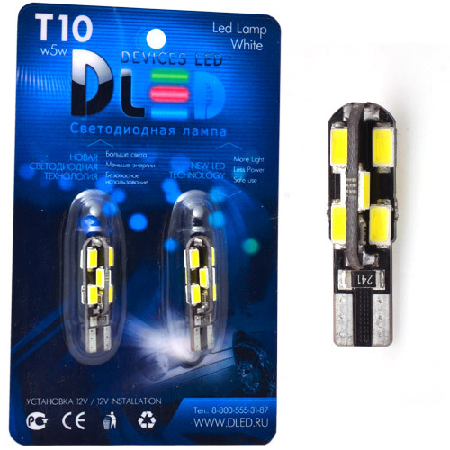 

Светодиодная автомобильная лампа T10 - W5W - 12 SMD5630 (Комплект 2 лампы.), T10 - W5W - 12 SMD5630