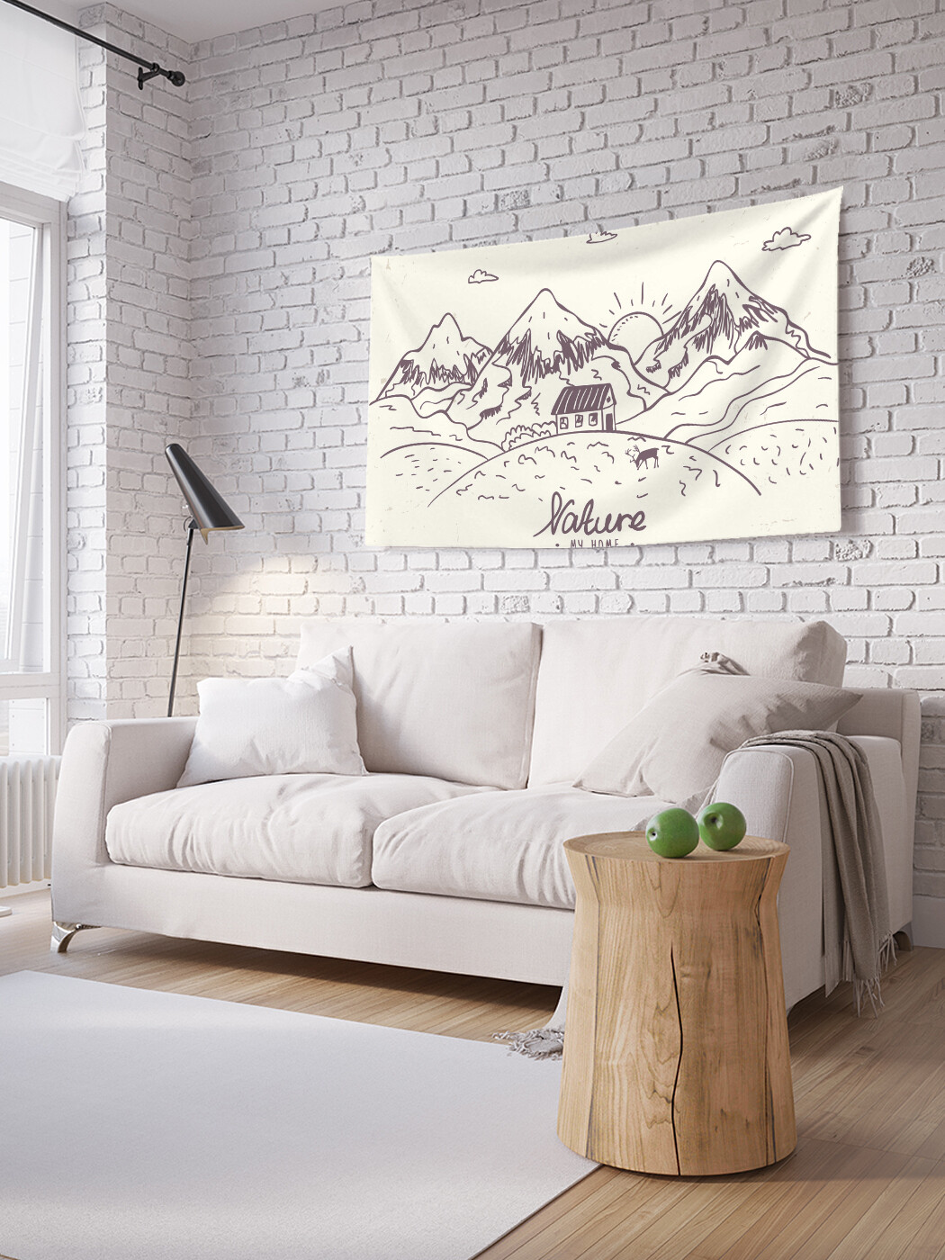 

Горизонтальное фотопанно JoyArty Мой дом среди гор, из ткани, 100х150 см