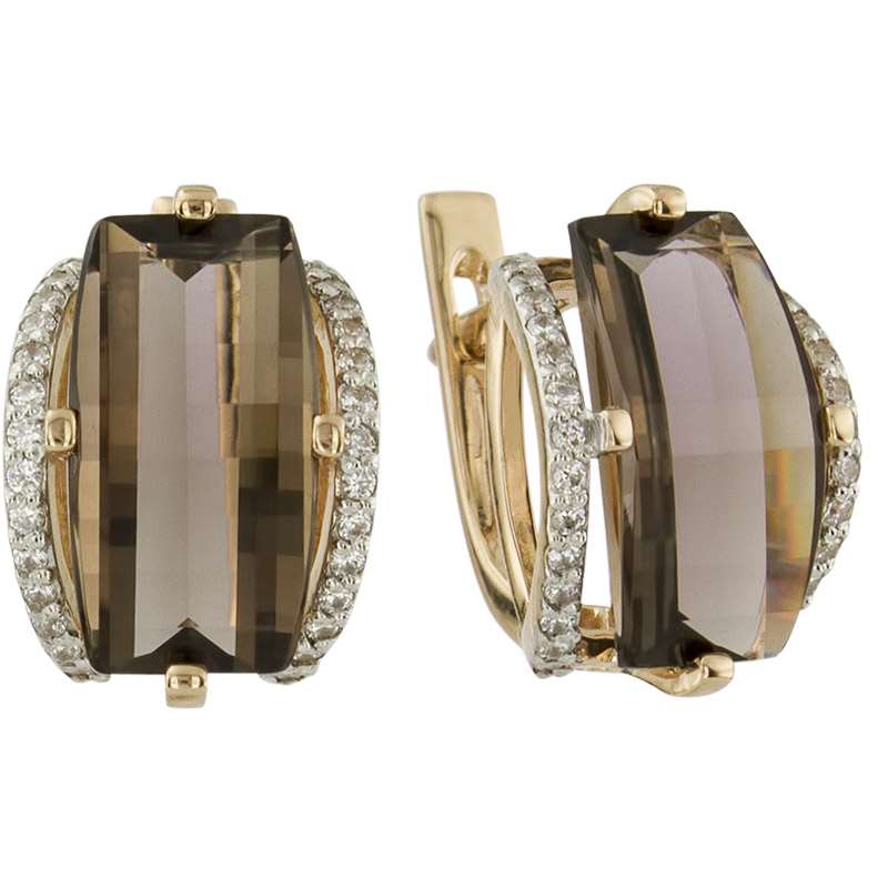 

Серьги из красного золота с фианитом, раухтопазом ALORIS Серьги 1450РКц, Серьги 1450РКц