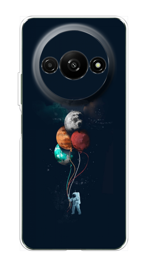 

Чехол на Redmi A3 "Космонавт с шариками", Разноцветный, 321250-1