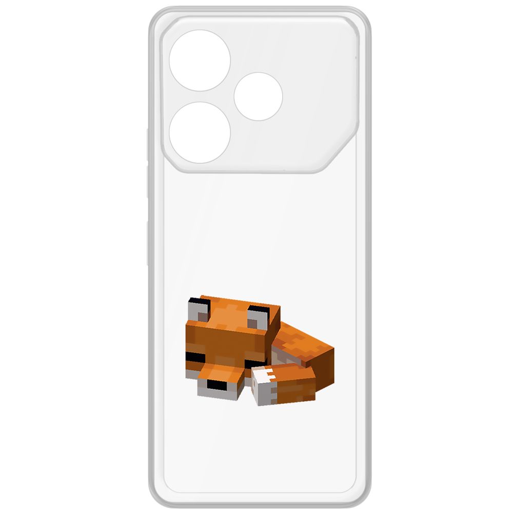 

Чехол-накладка Krutoff Clear Case Minecraft-Спящий Лисенок для TECNO Pova 6, Прозрачный