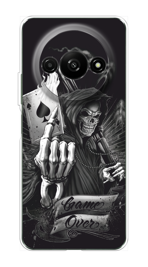 

Чехол на Redmi A3 "Игра закончена", Черный;серый, 321250-1