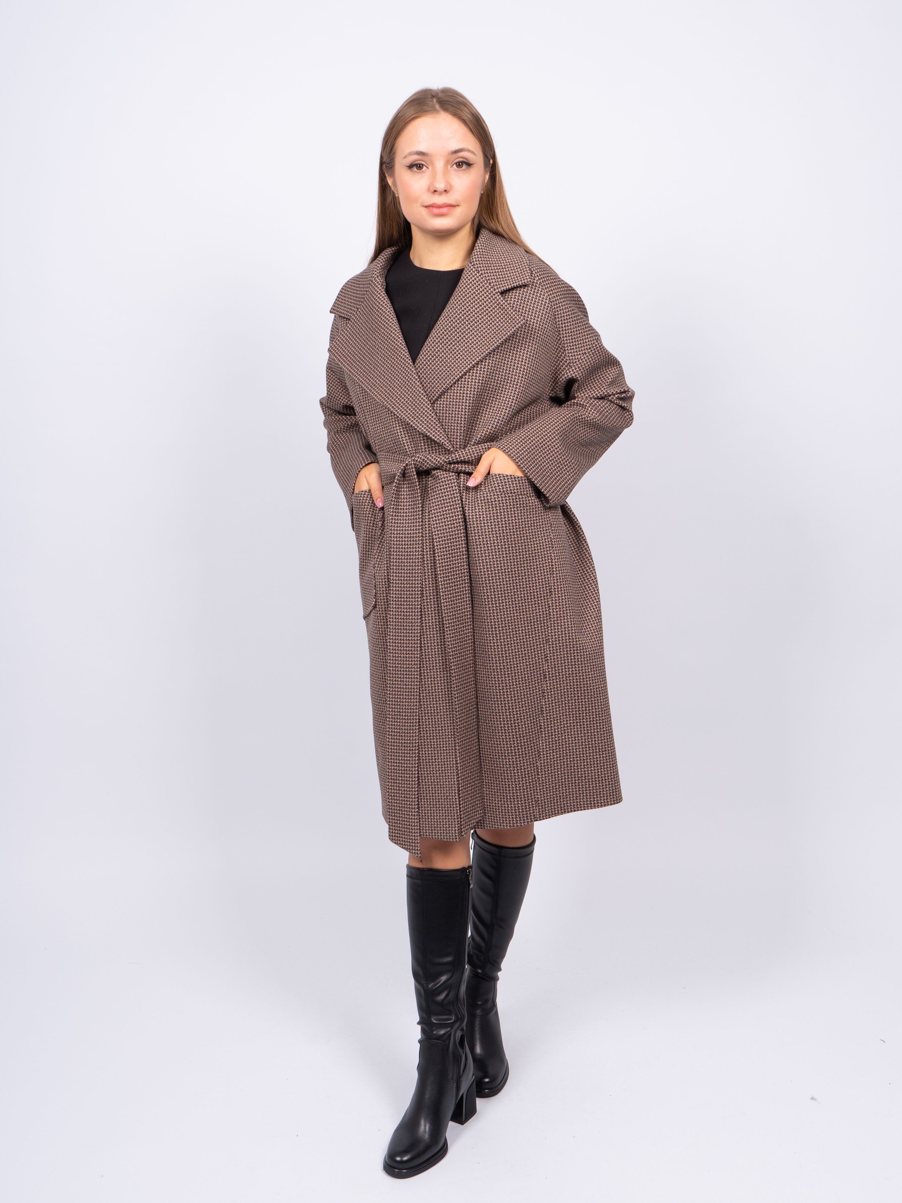 

Пальто женское 365 clothes KR-291-Гуслапка723 коричневое 46 RU, Коричневый, KR-291-Гуслапка723