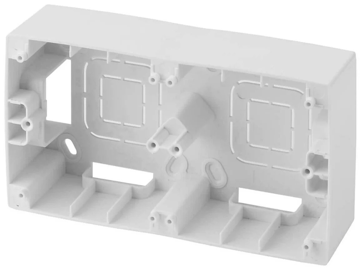 Коробка для накладного монтажа, 2-постовая ERA 12 12-6102-01 коробка для трехместной рамочно узловой сборки для бетона и кирпича bylectrica