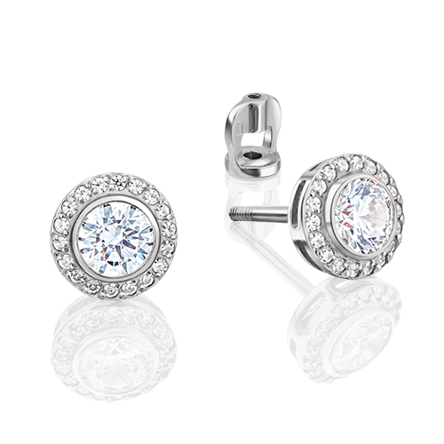 

Серьги пусеты из золота PLATINA jewelry 02-3466, фианит, 02-3466