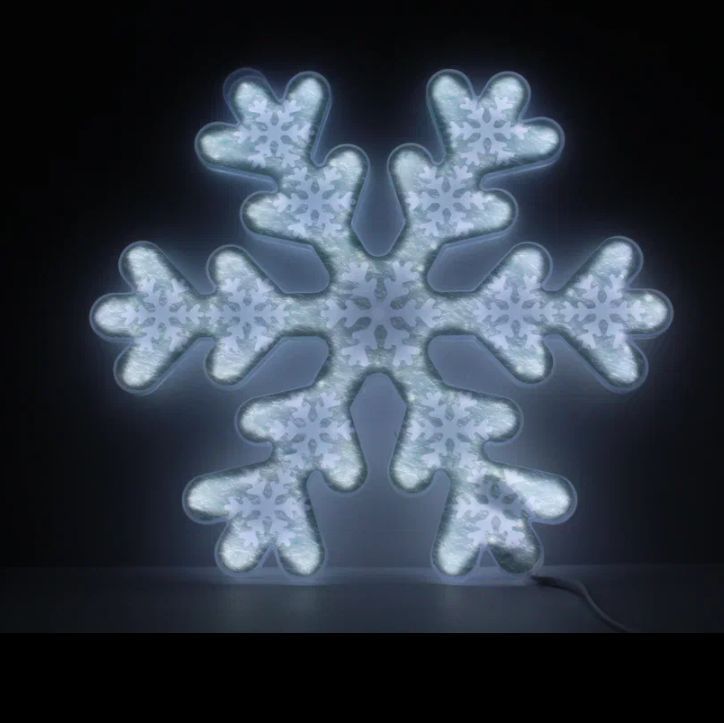 Световая гирлянда новогодняя Merry Christmas Снежинка 16587-1 0,5 м белый холодный
