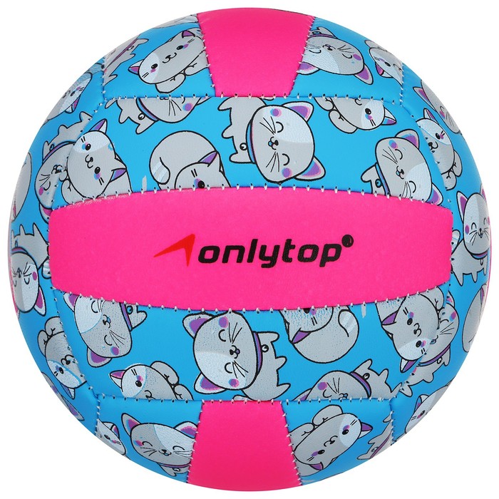 Мяч волейбольный Onlitop «Кошечка», ПВХ, машинная сшивка, 18 панелей, размер 2, 152 г