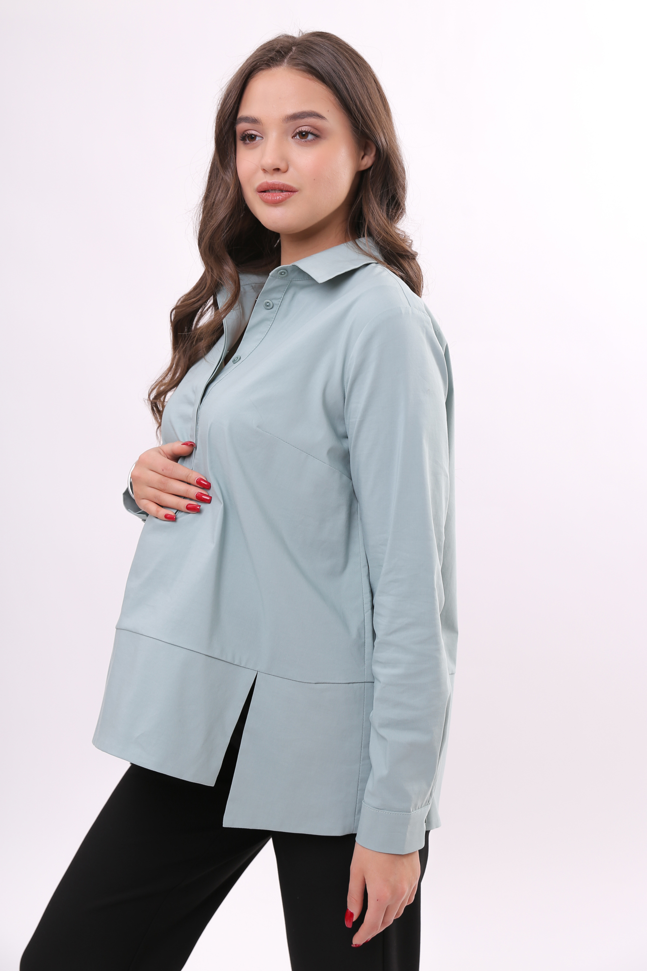 Блуза для беременных женская Mama's fantasy MF9028 зеленая 50 RU