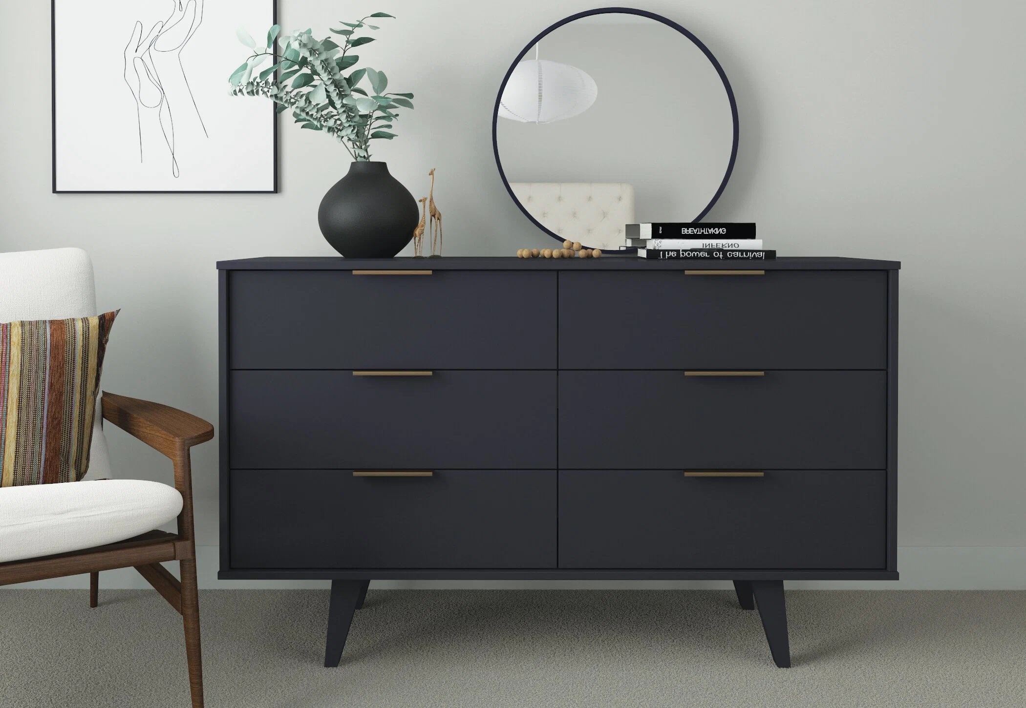 Комод  34 аиста Чикаго, 135х46x82 см, графит