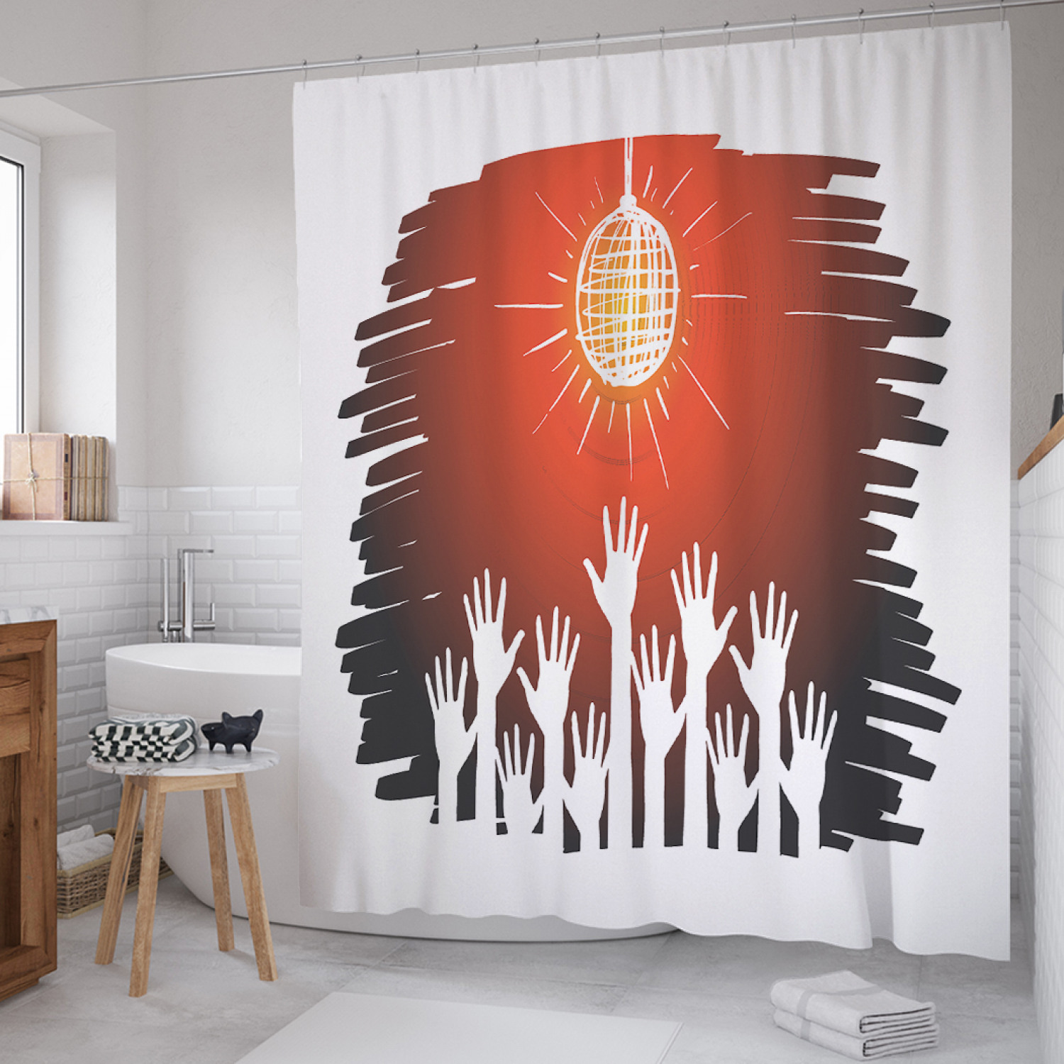 

Штора для ванной JoyArty "Шар с зеркалами" из сатена, 180х200 см с крючками, Шар с зеркалами