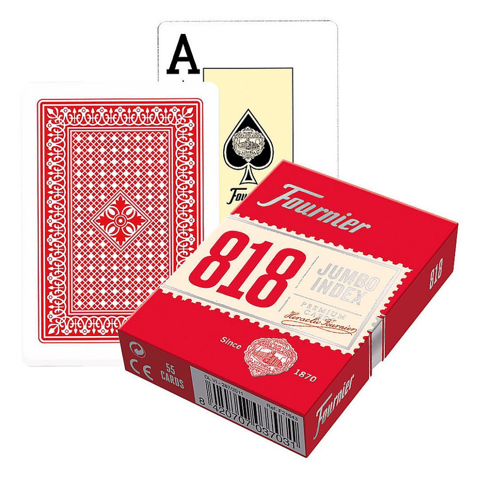 

Игральные карты Fournier 818 (крупный индекс), красные, Fournier 818 (крупный индекс) – красные