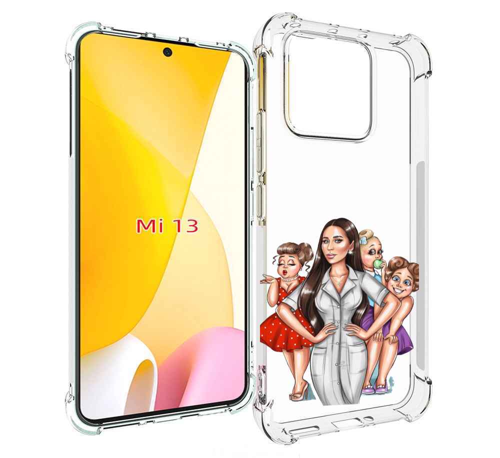 

Чехол MyPads Милые-дамы женский для Xiaomi 13, Прозрачный, Tocco