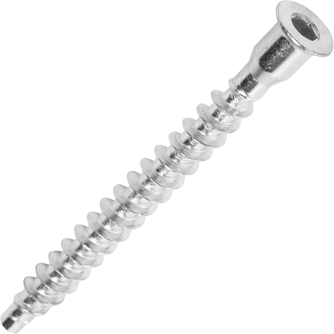 

Стяжка мебельная шурупная HEX 7х70 мм цвет хром 10 шт.