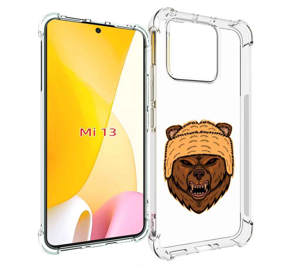 

Чехол MyPads Медведь-в-шапке для Xiaomi 13, Прозрачный, Tocco