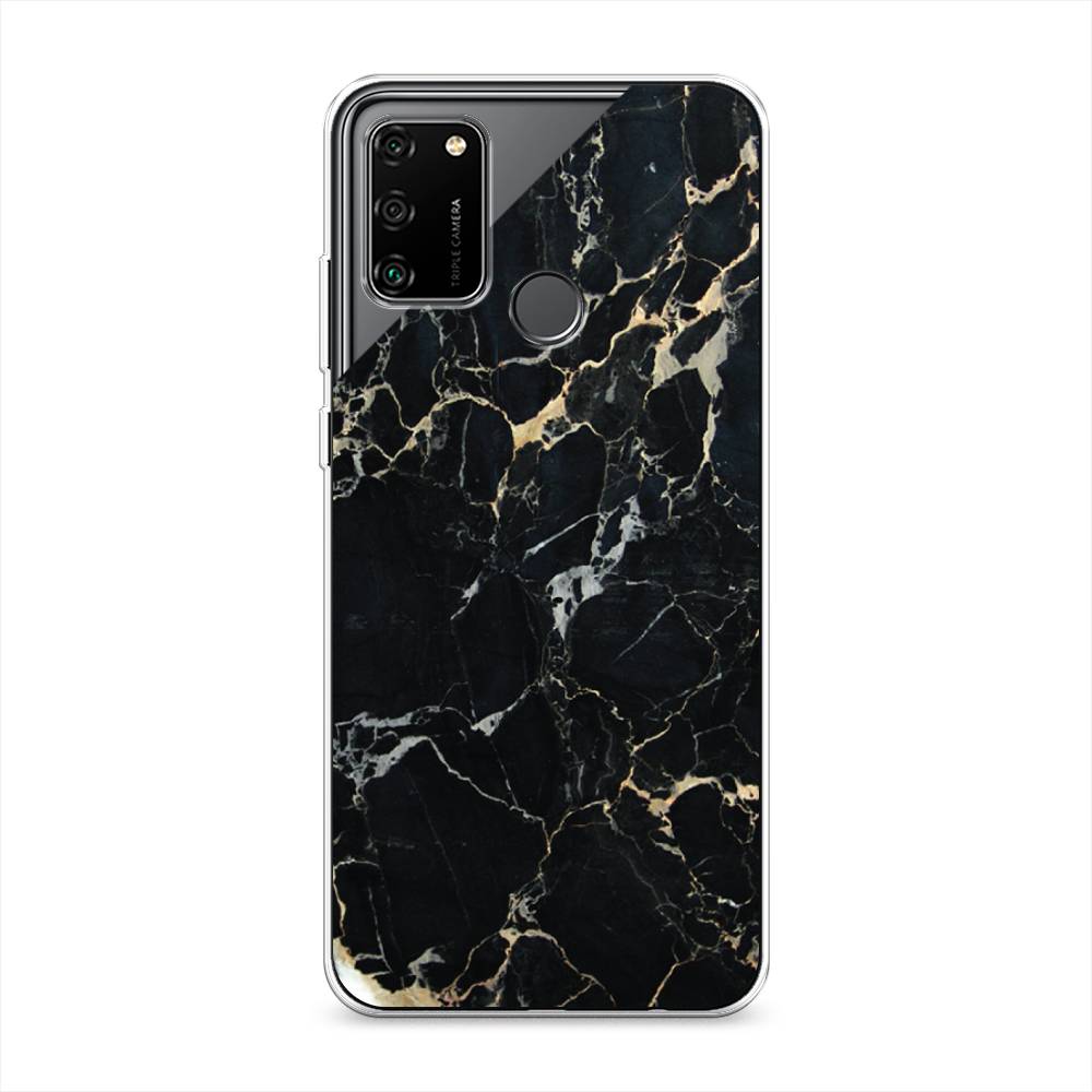 фото Чехол awog "черный мрамор уголок" для honor 9a