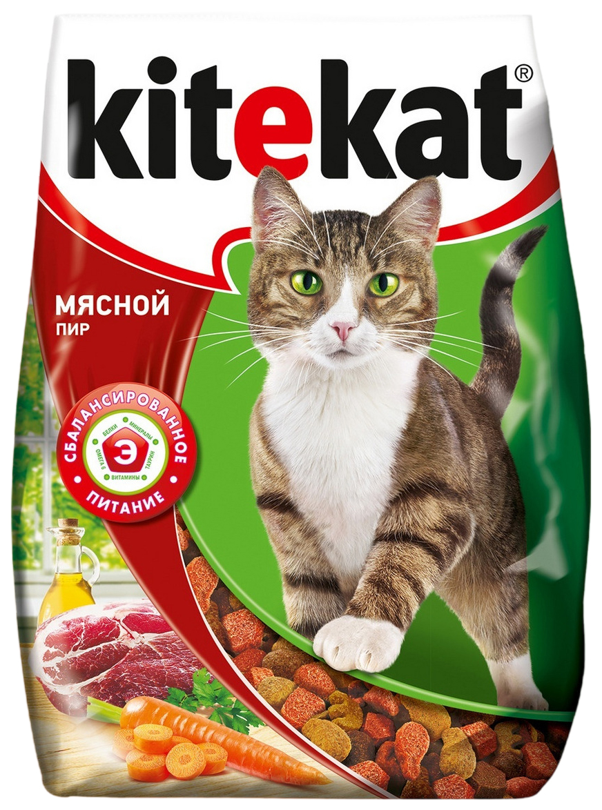 Сухой корм для кошек KiteKat Мясной пир, 1,9 кг