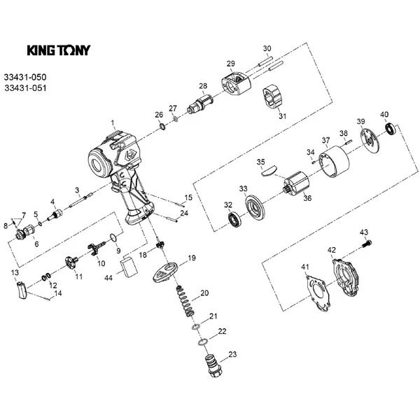 

KING TONY Ремкомплект для гайковерта 33431-050, крышка задняя