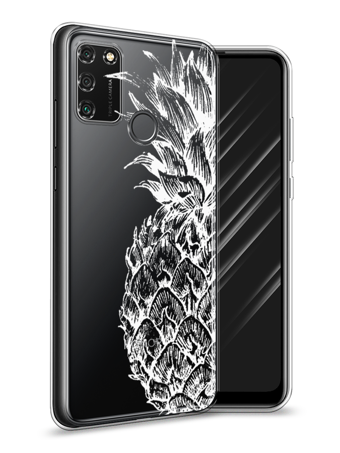 

Чехол Awog на Honor 9A "Ананас графика белая", Белый, 612350-10