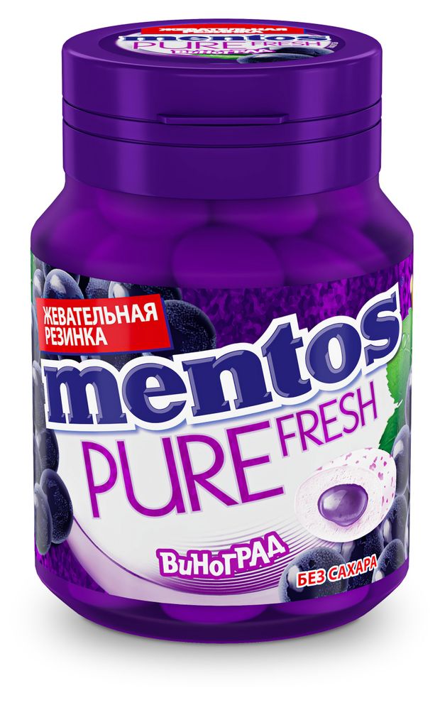 Жевательная резинка Mentos Pure Fresh виноград 54 г