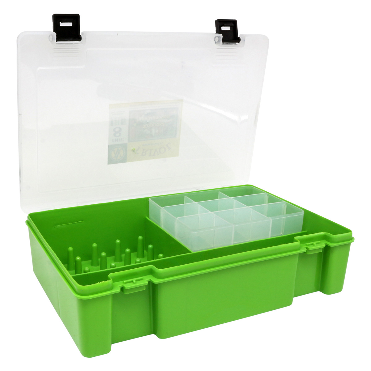 ТИП-8 Коробка с 16 катушкодержателями, вкладыш для предметов (салатовый)