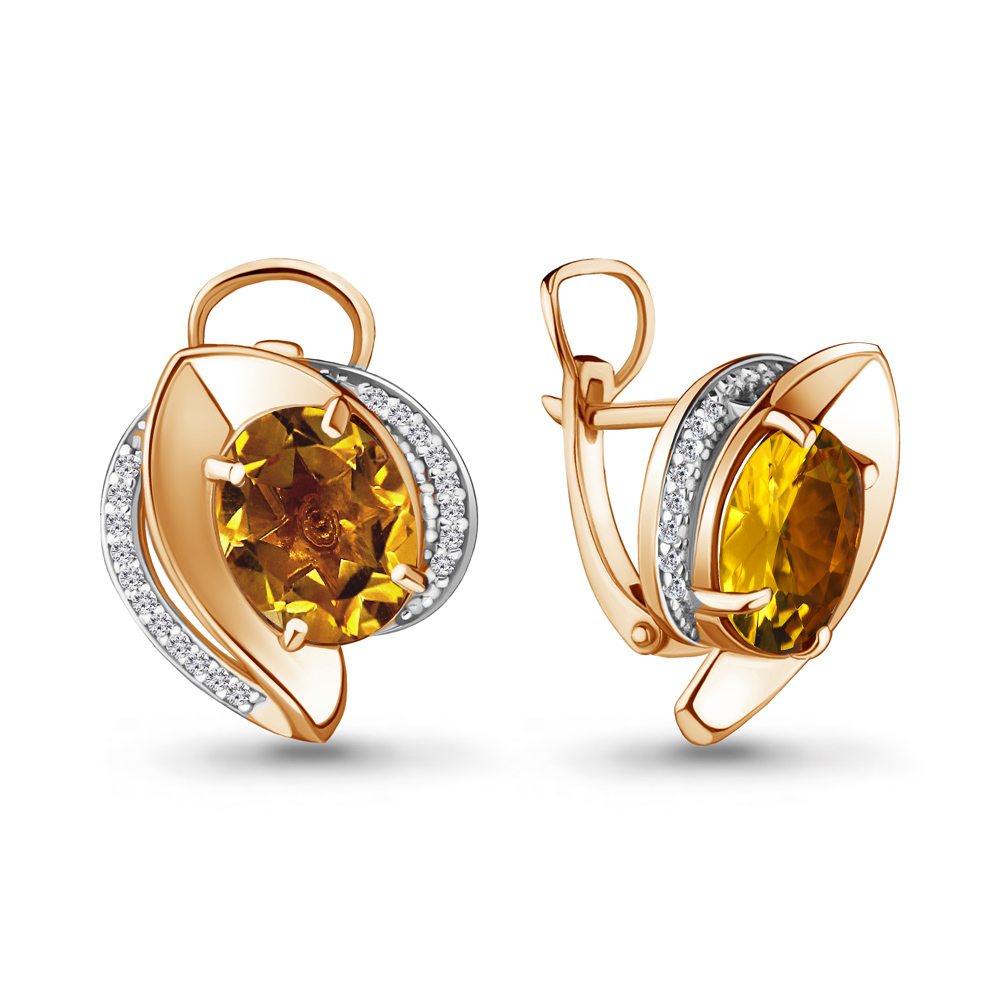 

Серьги из серебра с фианитом Aquamarine 4478606А_925_з, 4478606А_925_з