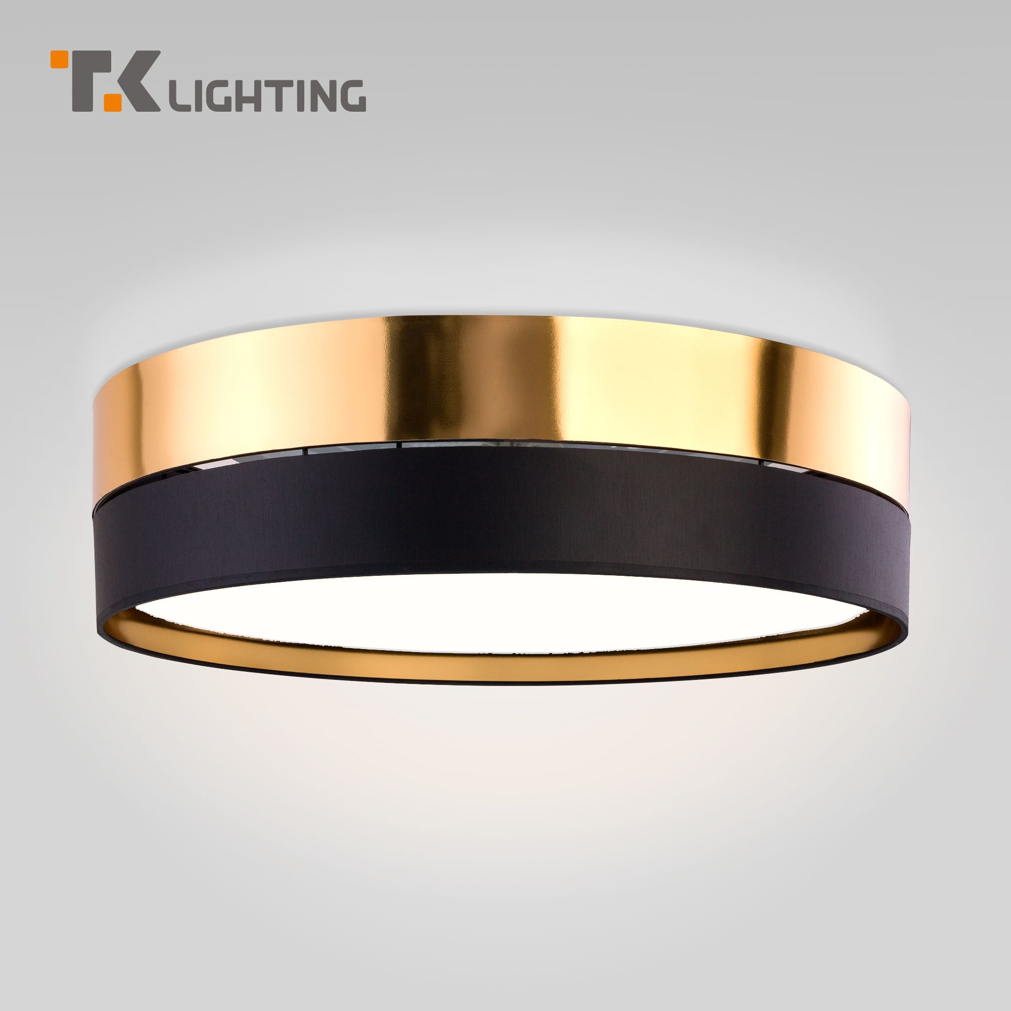 

Потолочный светильник с абажуром TK Lighting 4345 Hilton черный/золото Е27, Hilton