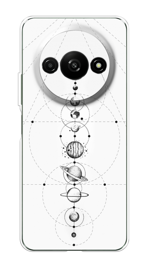 

Чехол на Redmi A3 "Парад планет", Серый, 321250-1