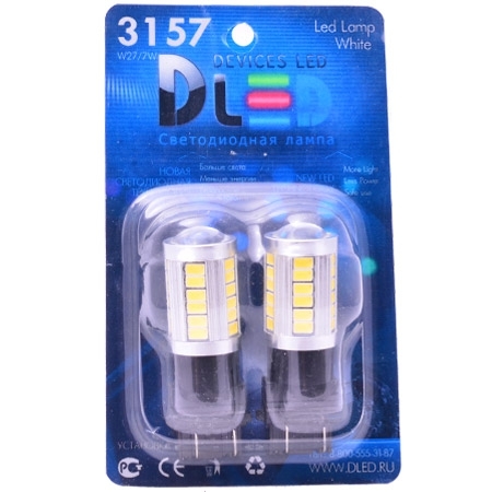 

Светодиодная автомобильная лампа P27/7W - T25 - 3157 - 33 SMD5630 (Комплект 2 лампы.), P27/7W - T25 - 3157 - 33 SMD5630