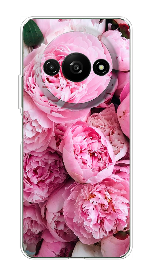 

Чехол на Redmi A3 "Розовые пионы", Бежевый;розовый, 321250-1