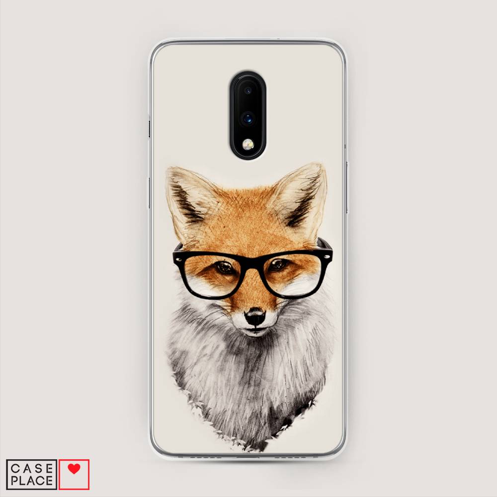 

Чехол Awog на OnePlus 7 / ВанПлас 7 "Лиса в очках", Бежевый, 150750-10