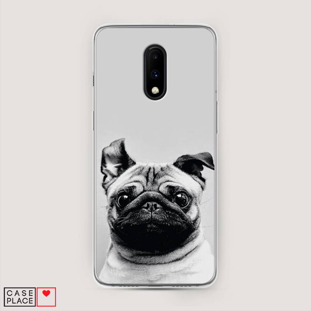

Чехол Awog на OnePlus 7 / ВанПлас 7 "Ушастый мопс", Серый, 150750-1