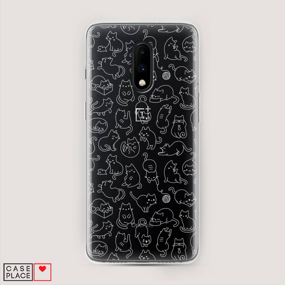 

Чехол Awog на OnePlus 7 / ВанПлас 7 "Шкодливые котики", Черный;белый;серый, 150750-2