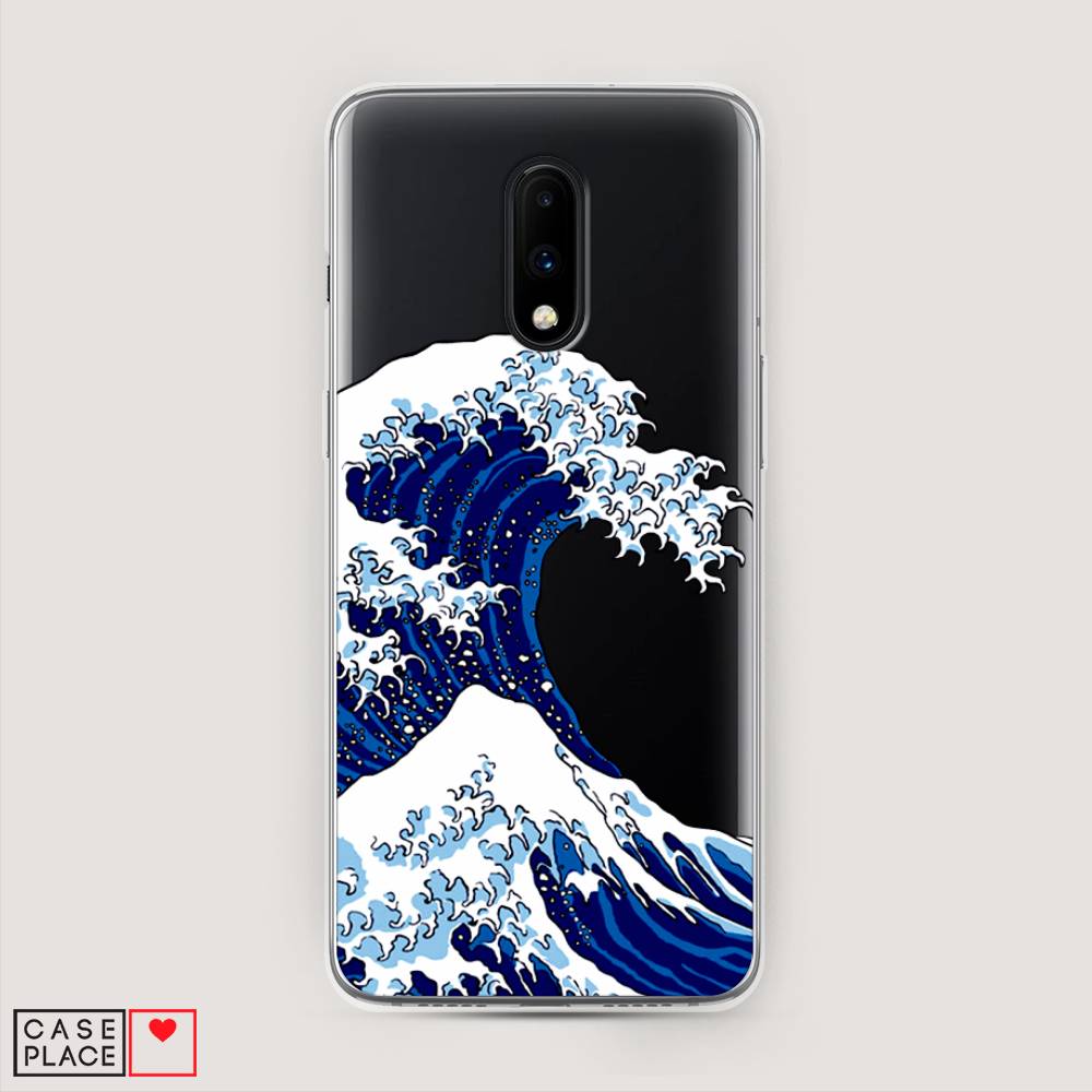 

Чехол Awog на OnePlus 7 / ВанПлас 7 "Волна в Канагаве", Синий;белый, 150750-4