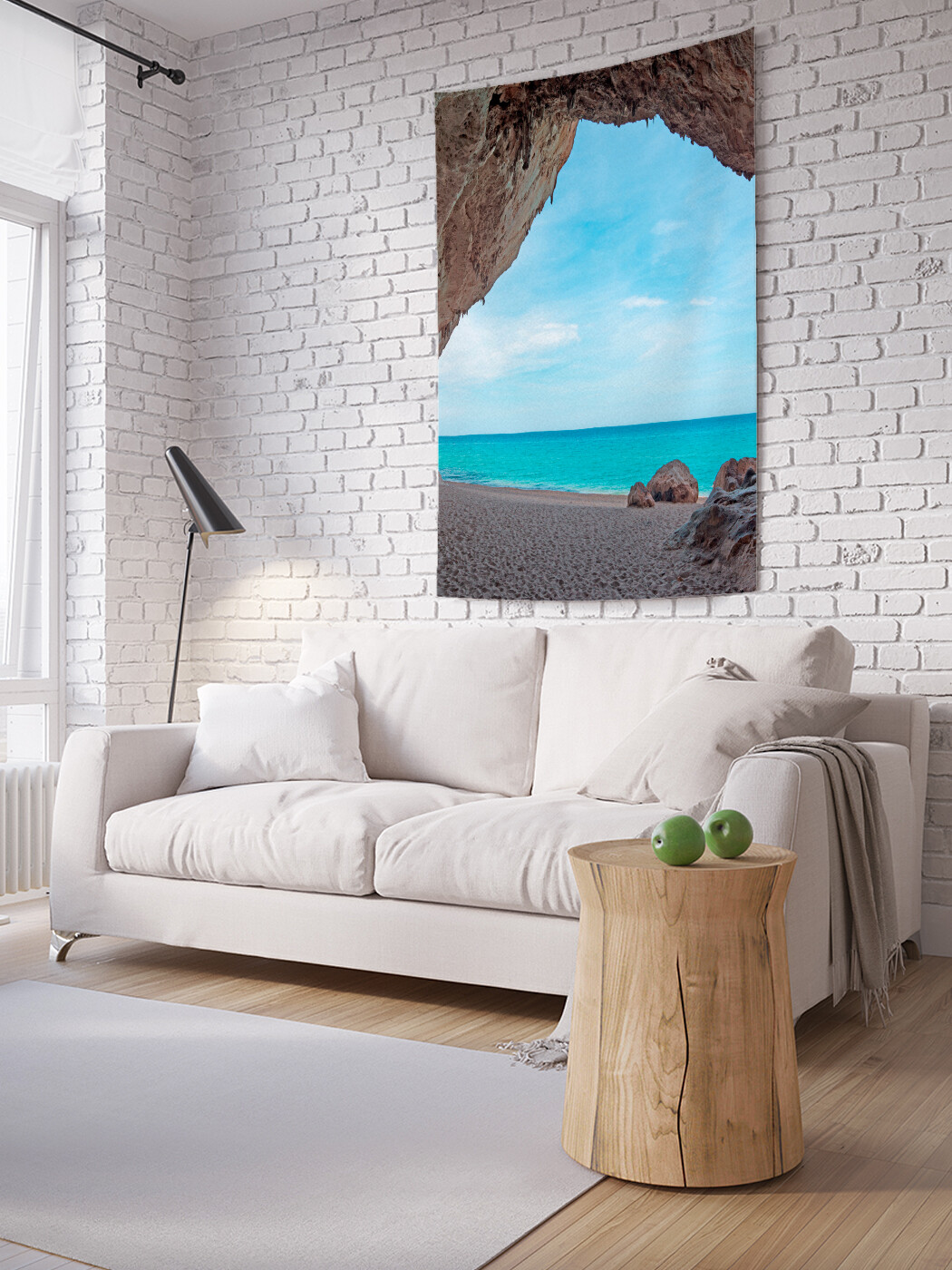 

Вертикальное фотопанно JoyArty Через пещеру к морю, из ткани, 100х150 см