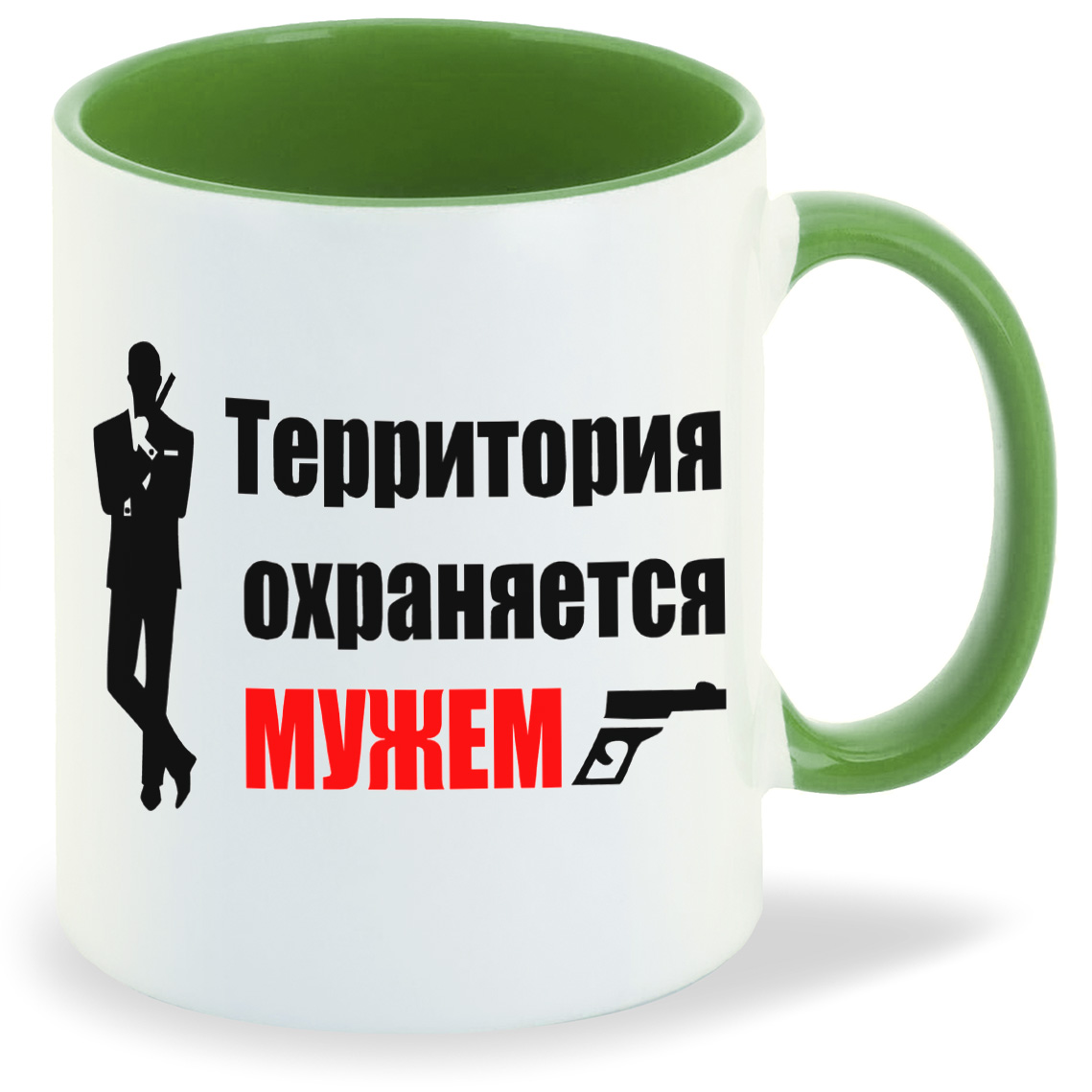 

Кружка CoolPodarok Территория охраняется мужем, Территория охраняется мужем