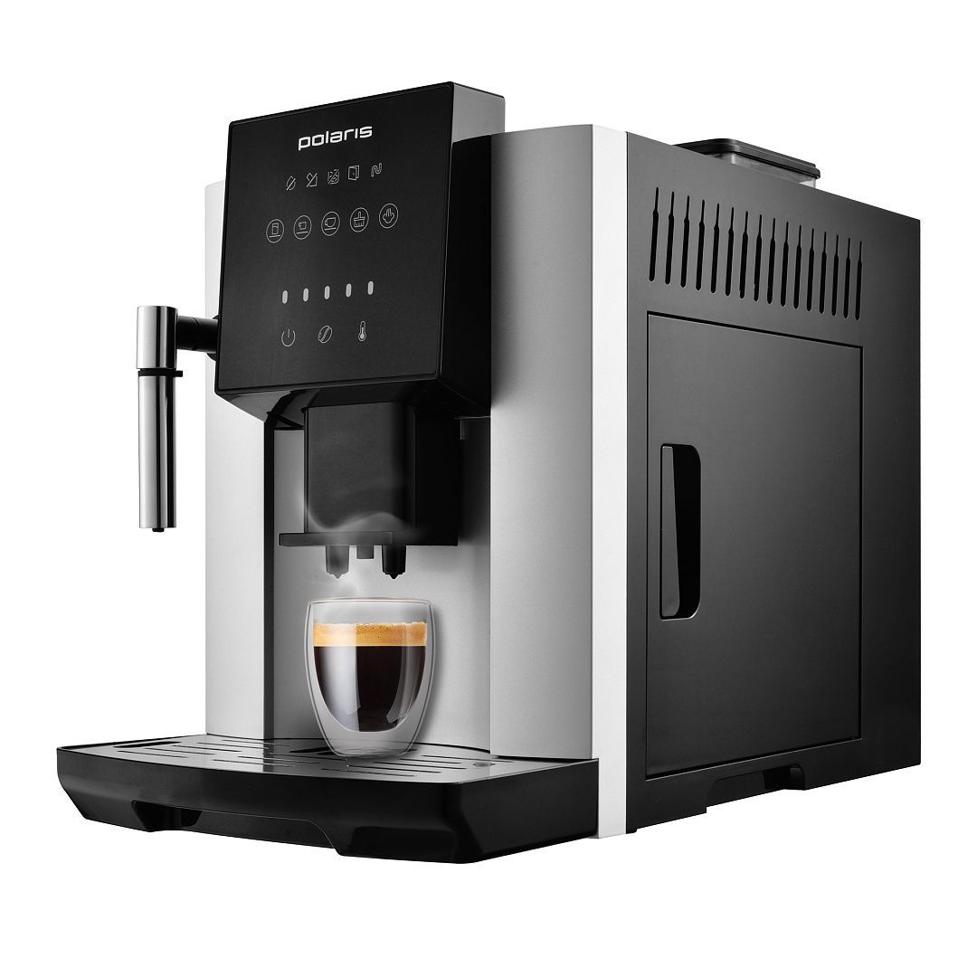 Кофемашина автоматическая Polaris PACM 2050SW серебристый, черный кофемашина автоматическая polaris pacm 2050sw серебристый