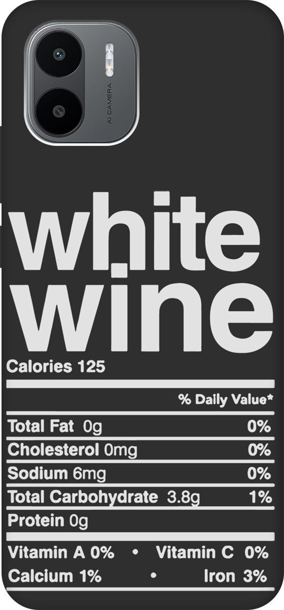 

Матовый Soft Touch Чехол на Xiaomi Redmi A1 с 3D принтом "Wine W" черный, Черный;белый, 159274