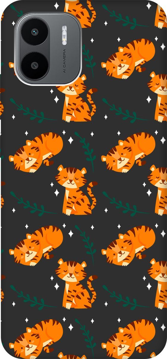 

Матовый Soft Touch Чехол на Xiaomi Redmi A1 с 3D принтом "Tigers" черный, Черный;белый, 159273