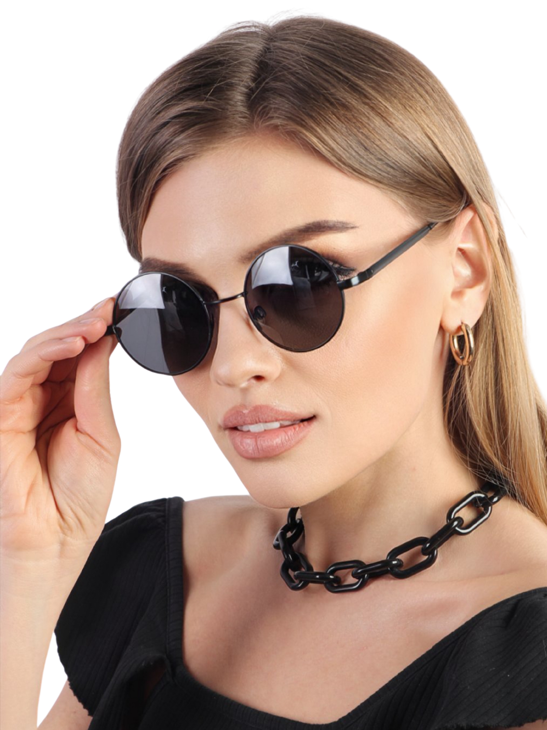

Солнцезащитные очки унисекс Pretty Mania DT023 черные/коричневые, DT023