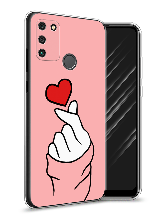 

Чехол Awog на Honor 9A "Милое сердечко", Белый;красный;черный, 612350-7
