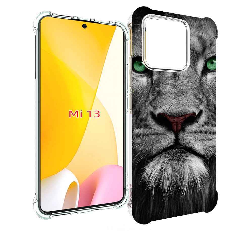 

Чехол MyPads Лев-зеленоглазый мужской для Xiaomi 13, Прозрачный, Tocco