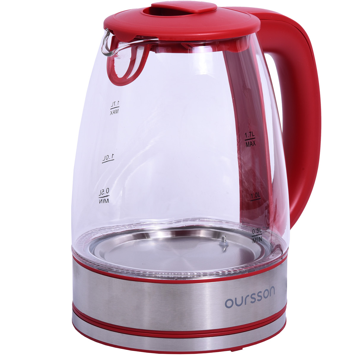 Чайник электрический Oursson KE1744GD/RD 1.7 л красный щипцы polaris phs 2510k 50вт макс темп 360с красный