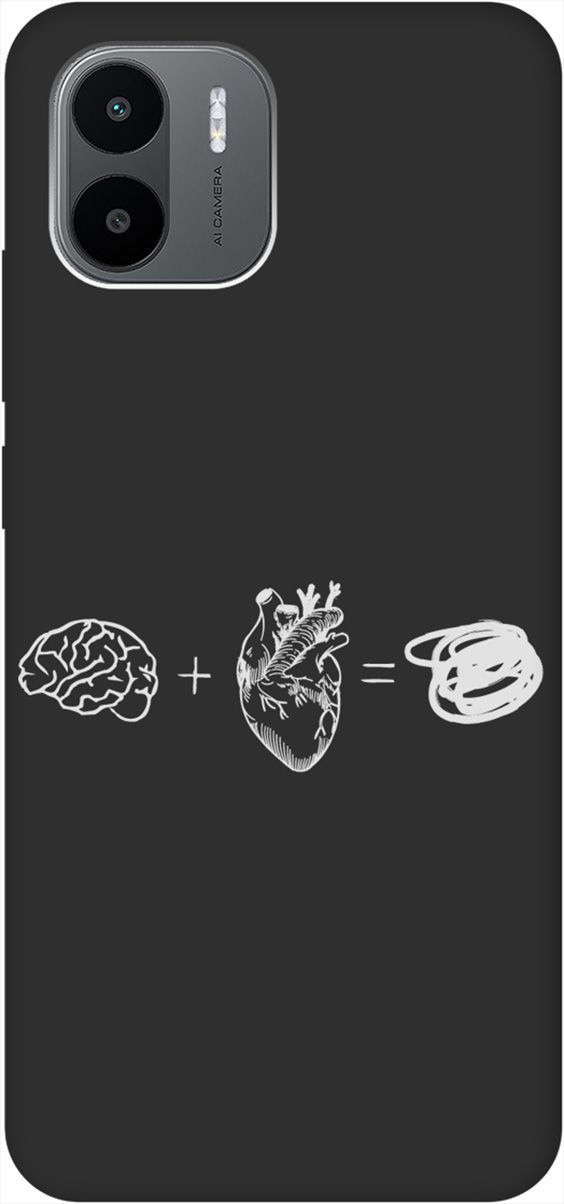 

Чехол на Xiaomi Redmi A1 с 3D принтом "Brain Plus Heart W" черный, Черный;белый, 159273