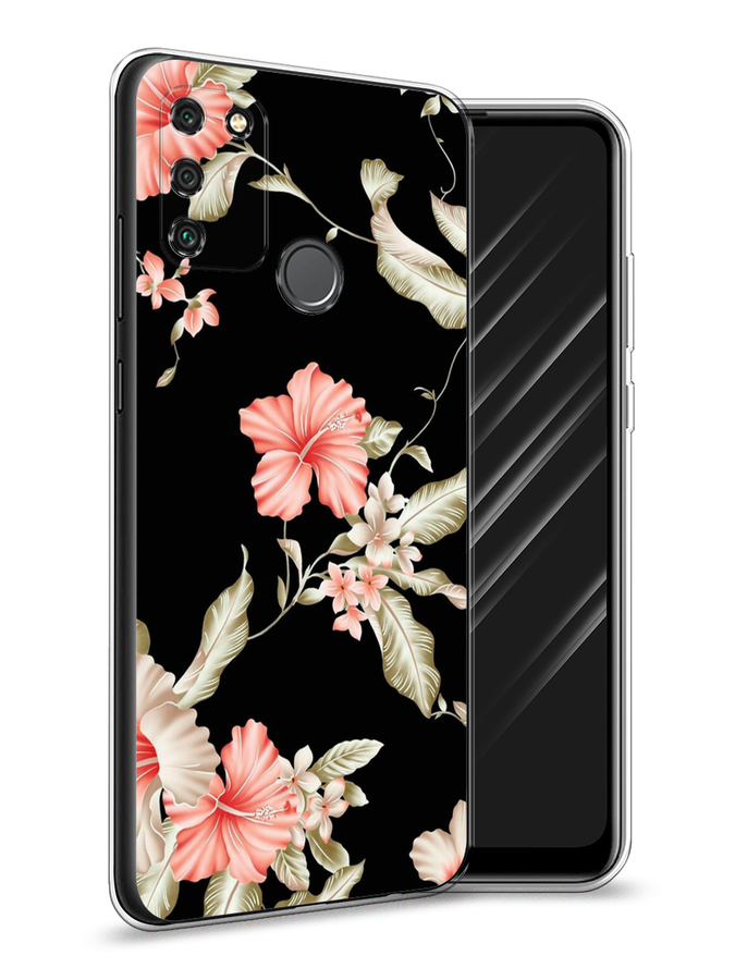 

Чехол Awog на Honor 9A "Цветы на черном", Черный;розовый, 612350-8