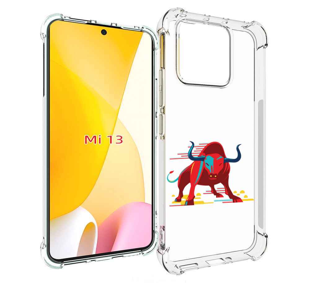 

Чехол MyPads Красный-бык для Xiaomi 13, Прозрачный, Tocco