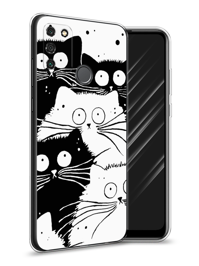 

Чехол Awog на Honor 9A "Коты черно-белые", Черный;белый, 612350-2