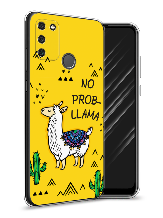 

Чехол Awog на Honor 9A "No probLLama", Желтый;черный;синий, 612350-2