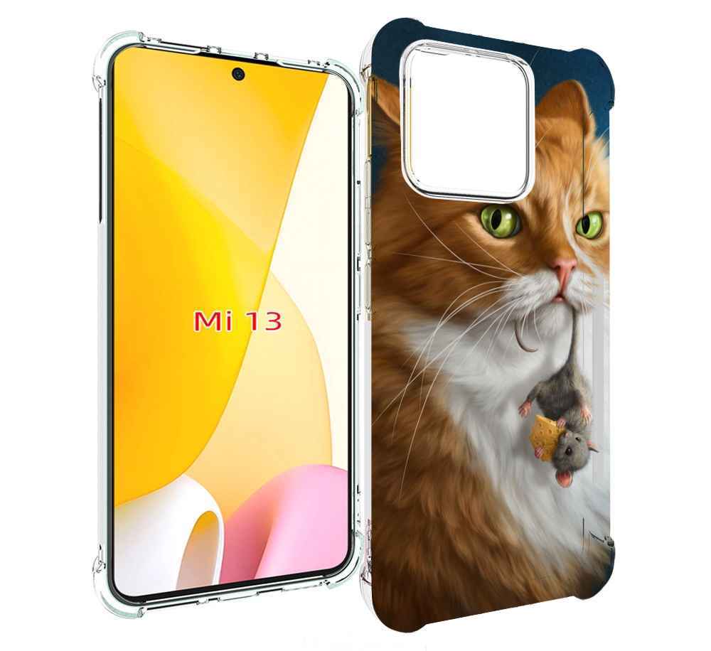 

Чехол MyPads Кот-и-мышь для Xiaomi 13, Прозрачный, Tocco