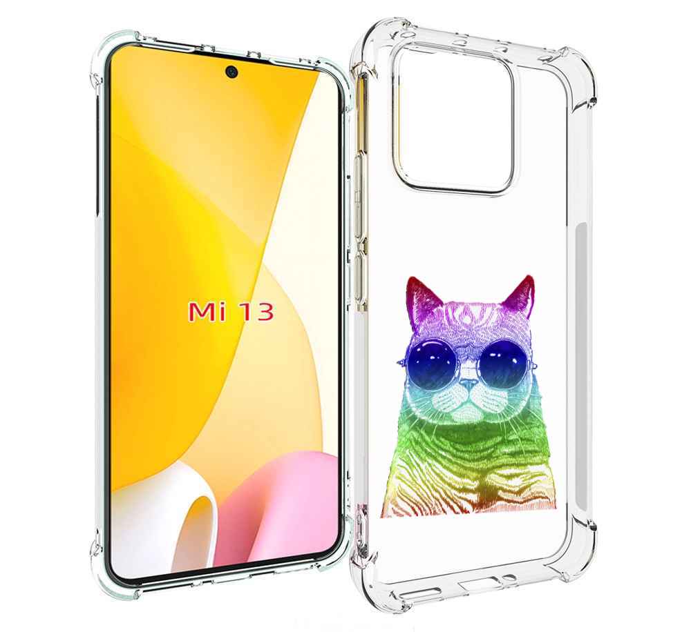 

Чехол MyPads Кот в очках для Xiaomi 13, Прозрачный, Tocco
