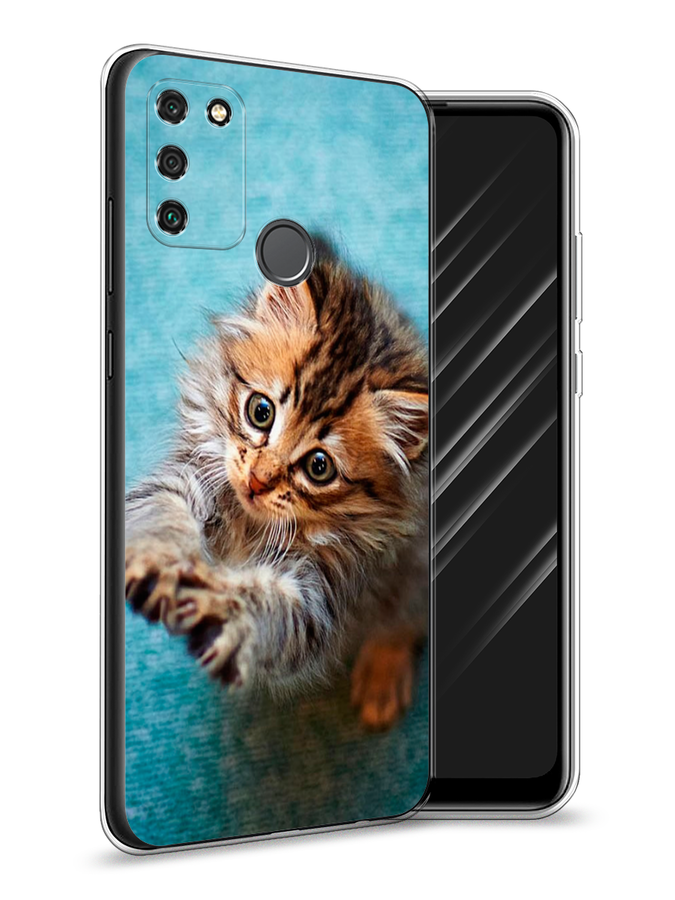 

Чехол Awog на Honor 9A "Котенок просит есть", Голубой;коричневый;белый, 612350-2